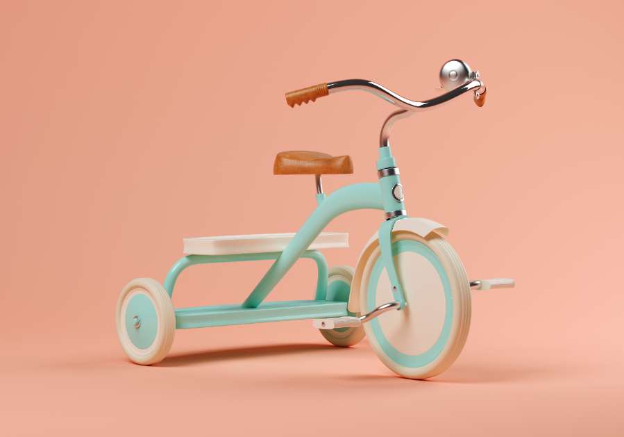 blue bicycle on pink background 3d illustration TF5SRLB