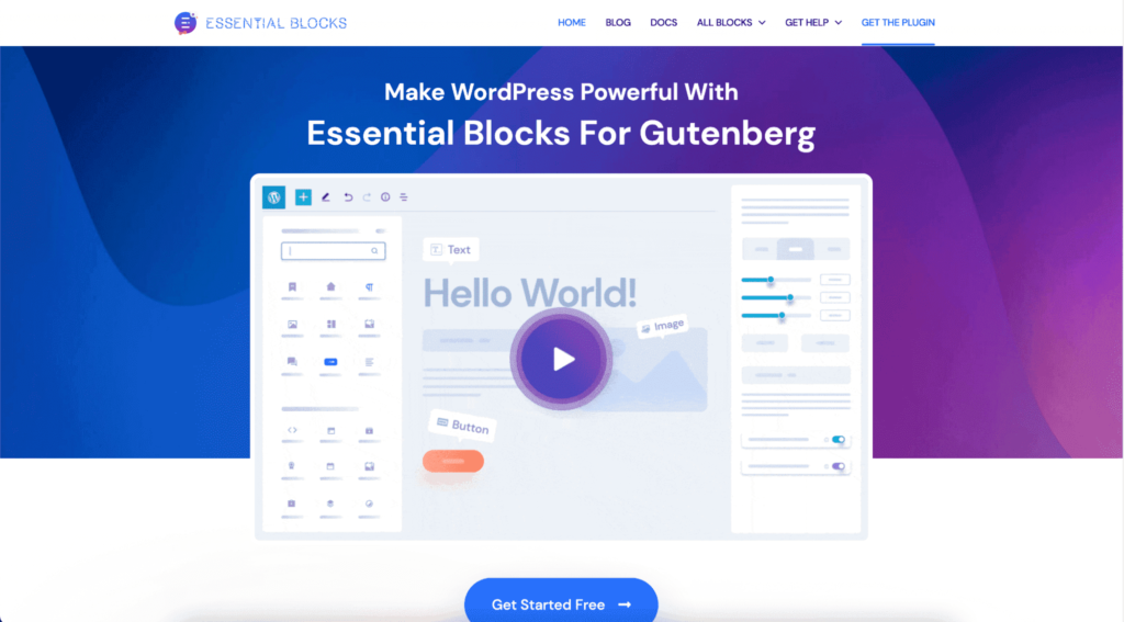 essential blocks for gutenberg homepage