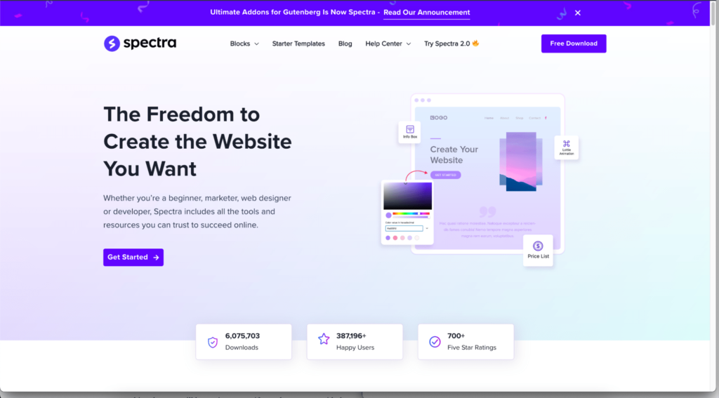 spectra homepage