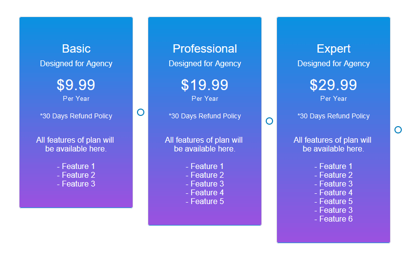 pricing table demo