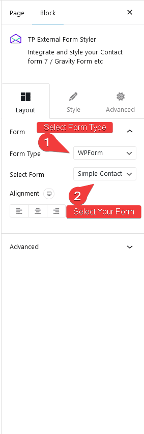 wpforms select form