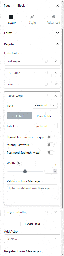 login signup register password