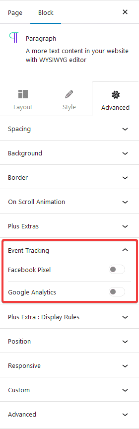 advanced tab event tracking