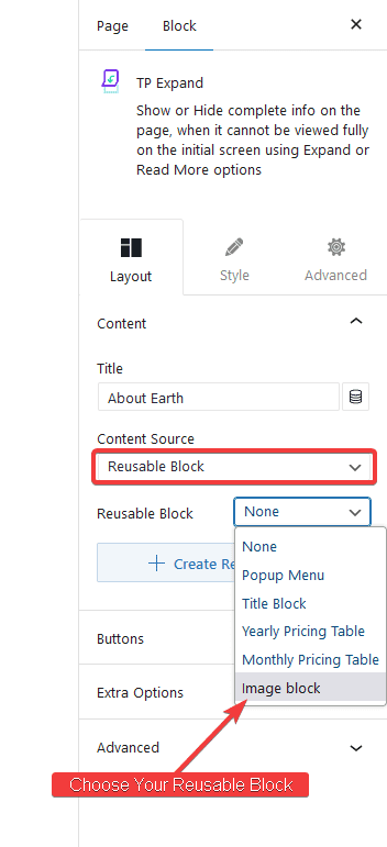 expand reusable block
